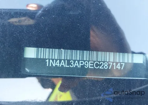 2014 Nissan Altima 2.5/2.5 S/2.5 Sl/2.5 Sv из США, поврежденный, VIN 1N4AL3AP9EC287147